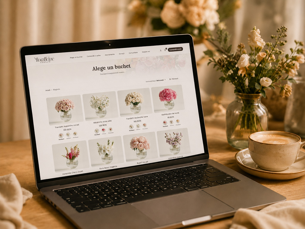 Laptop cu interfață Floraffeine Boutique