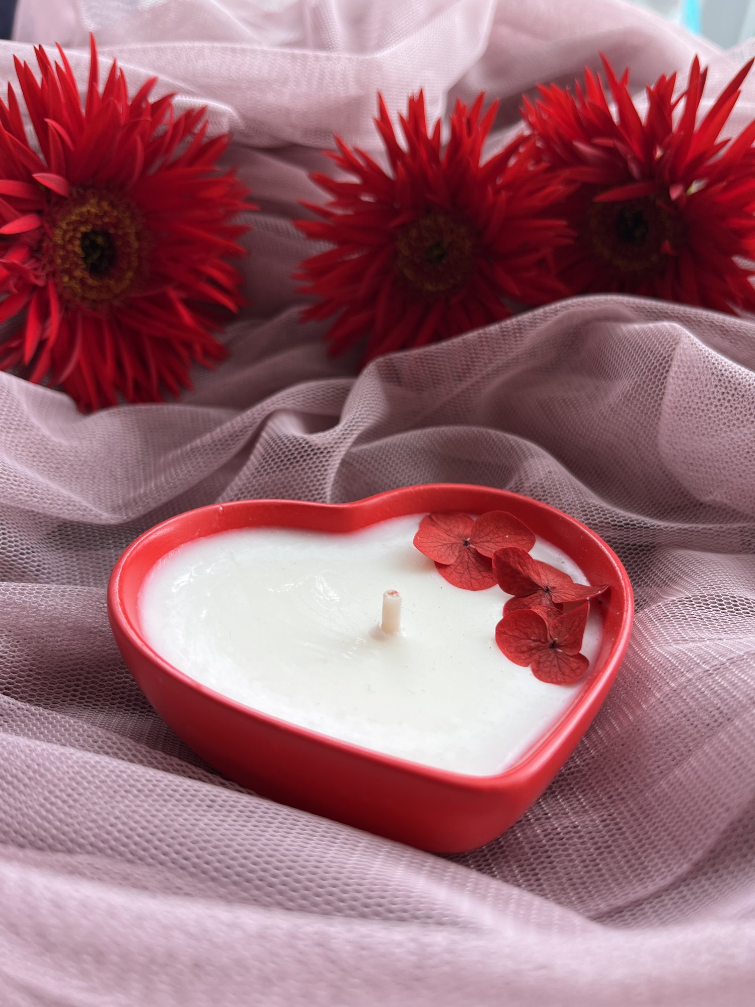 Lumânare florală „Heart Bloom Story”