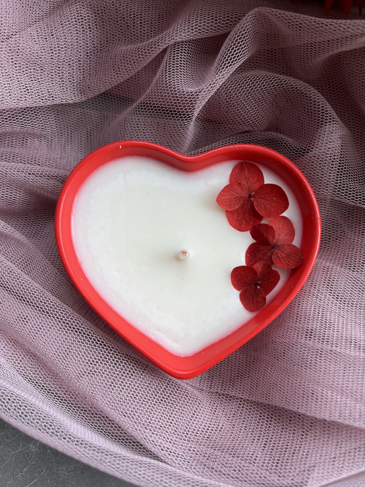 Lumânare florală „Heart Bloom Story” - imagine 2