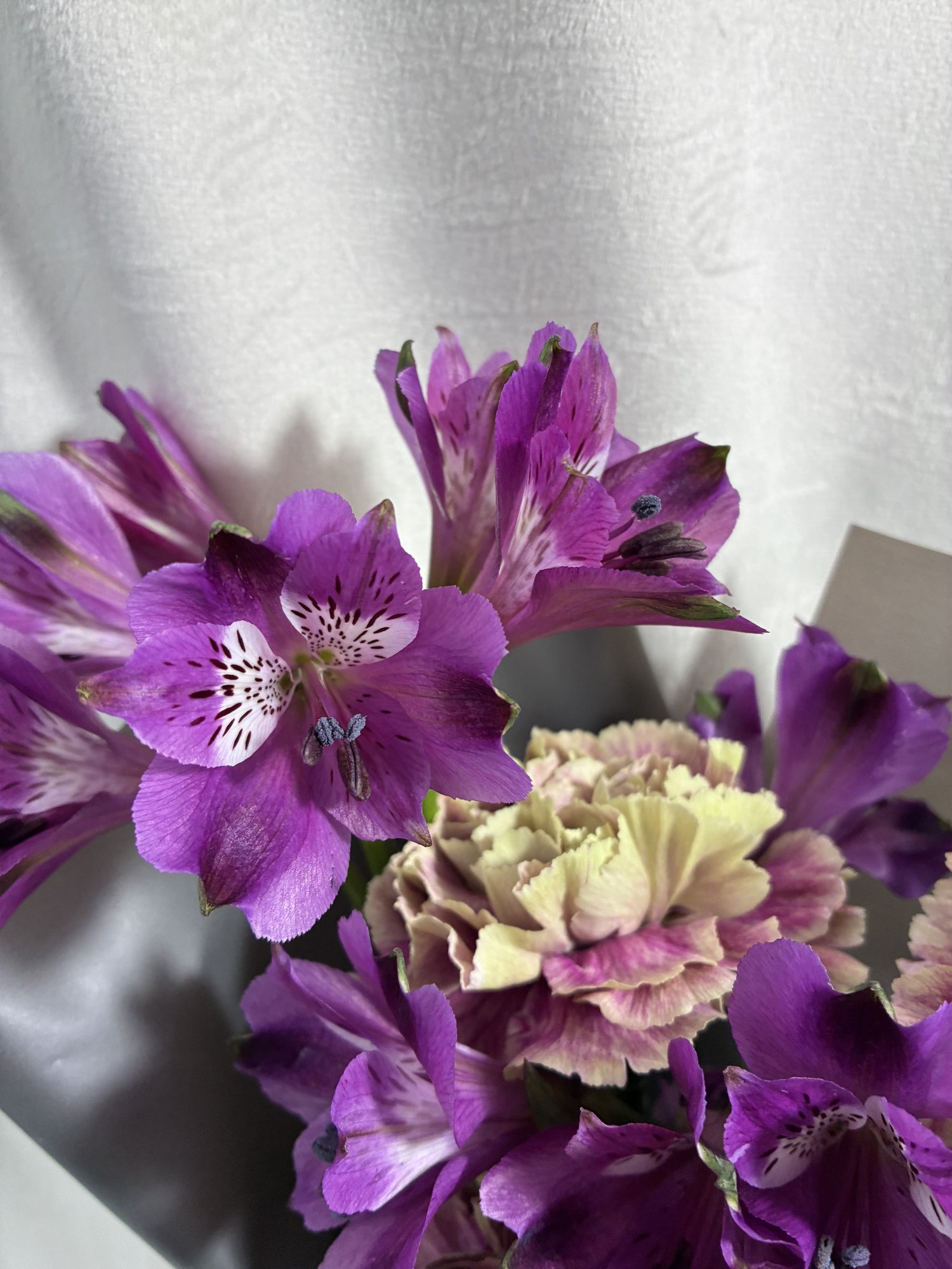 Velvet Plum – Buchet elegant cu alstroemeria și garoafe premium - Imagine 3