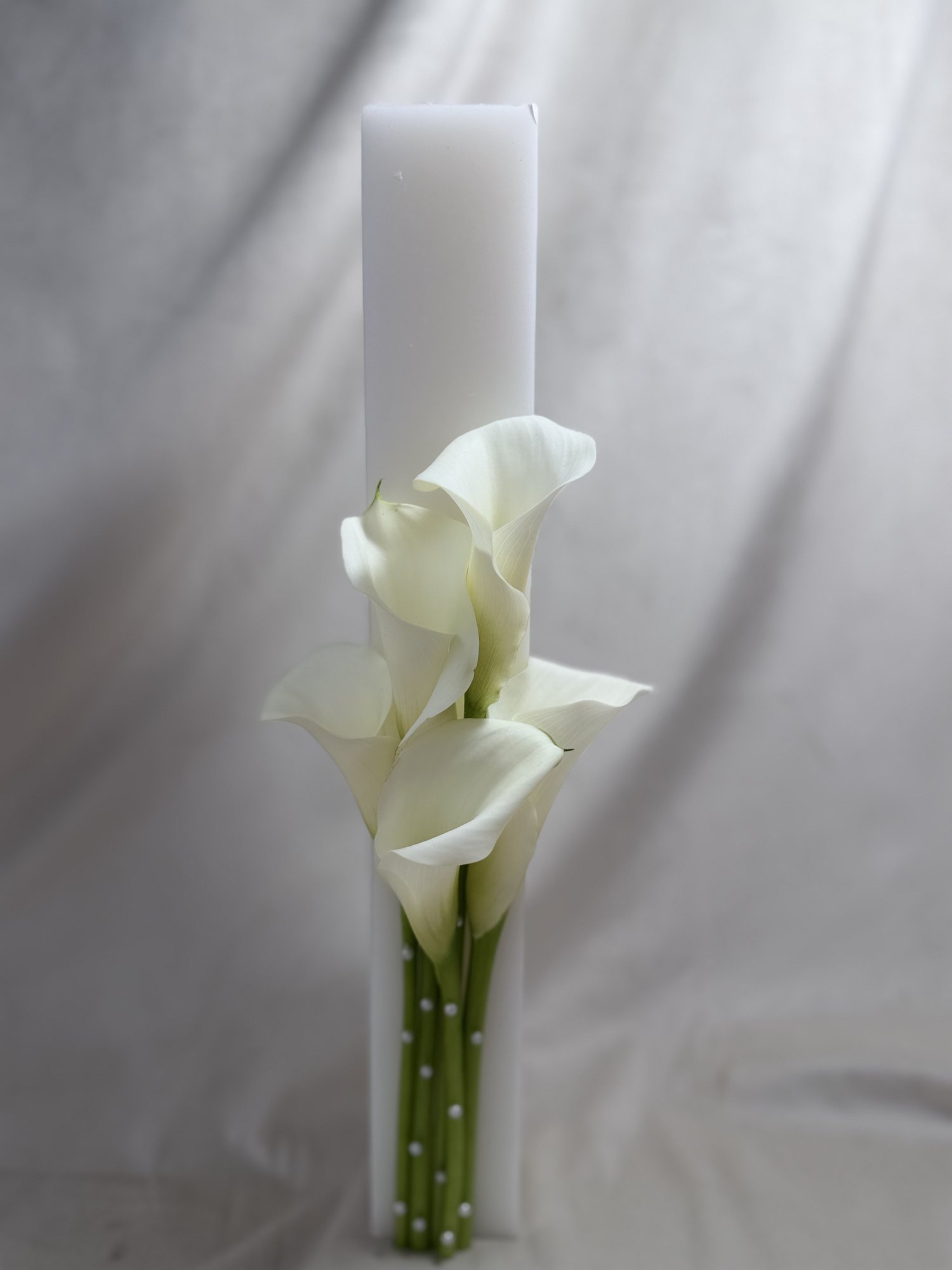 Pure Éternelle – Lumânare de cununie minimalistă cu cale albe