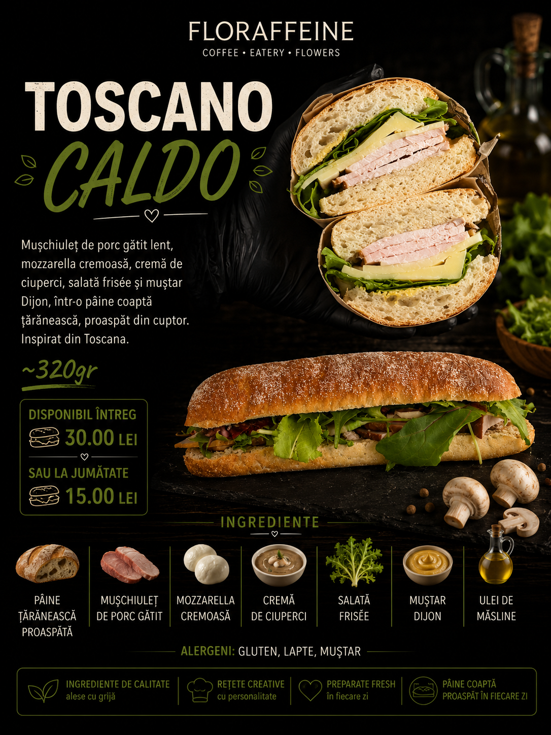 TOSCANO CALDO – Mușchiuleț de porc & mozzarella