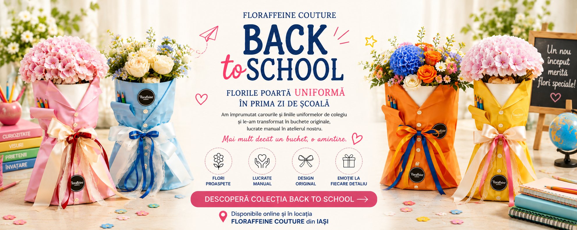 Flori pentru prima zi de școală în Iași – descoperă colecția Back to School Floraffeine
