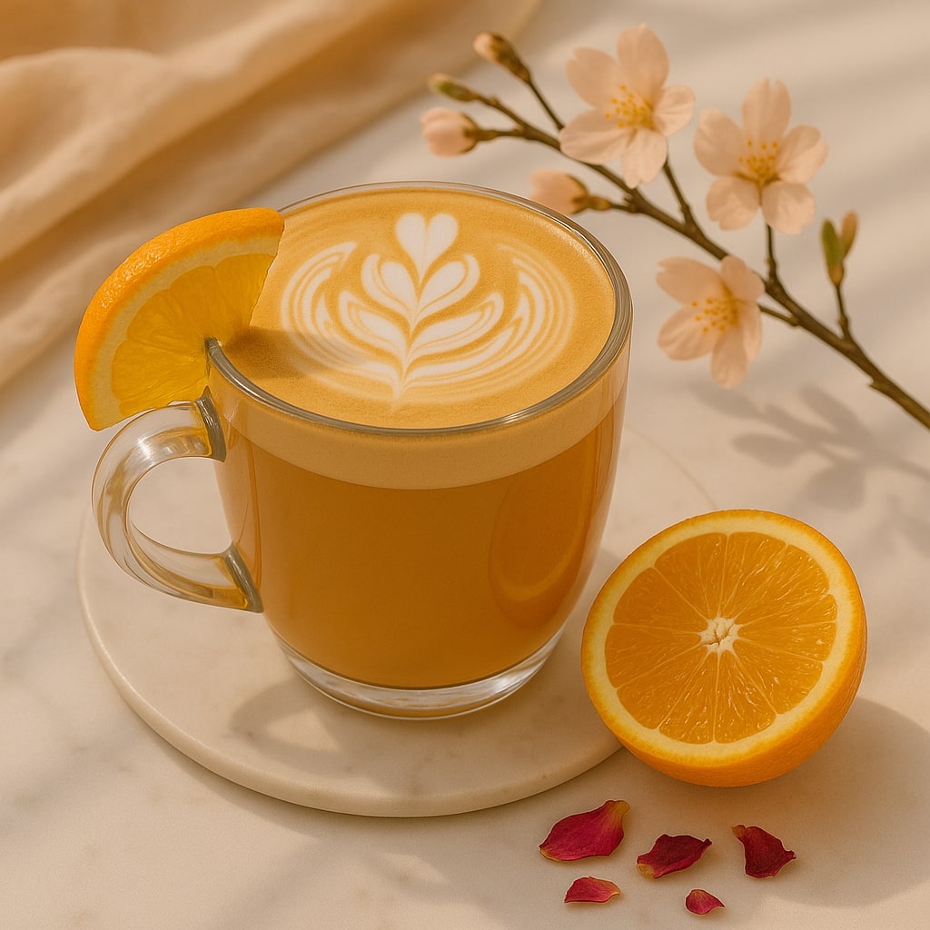 Orange Blossom Latte – Răsăritul care se topește în lapte
